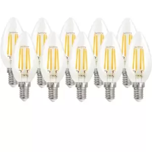 Harper Living 5 Watts E14 LED Bulb Clear Candle Cool White Dimmable, Pack of 10