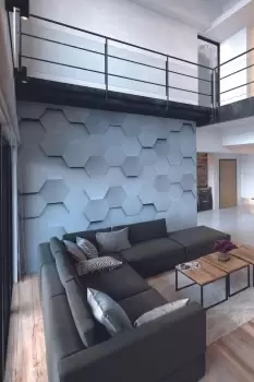 Metal Hexagons Wall Mural