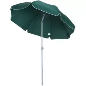 Outsunny 2.2m Tilt Garden Parasol Beach Umbrella Patio Sun Shade Dark Green