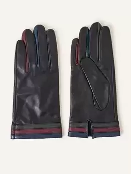 Accessorize Colourful Leather Glove, Multi, Size M/L, Women