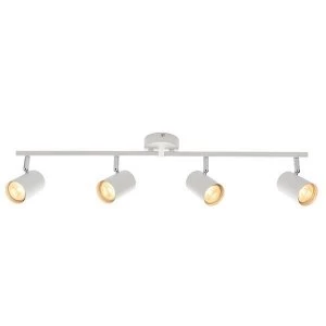 4 Light Spotlight Bar Matt White, Chrome Plate, GU10