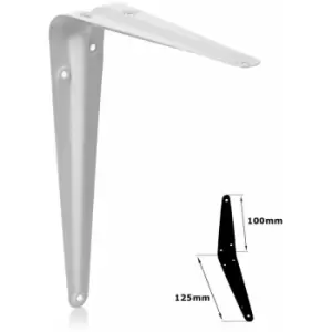 Moderix - Shelf Brackets White London Pattern Metal For Shelving Constructions - Size 100x125mm - Pack of 20