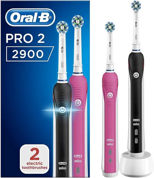 Oral B Pro 2900 Cross Action Electric Toothbrush 2Pcs