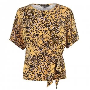 Biba Tie Detail Top - Hidden Leopard