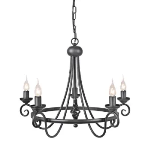 Harlech 5 Light Chandelier Black Finish