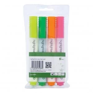 Eco Highlighter 1 5mm Line Assorted Wallet 4 938067