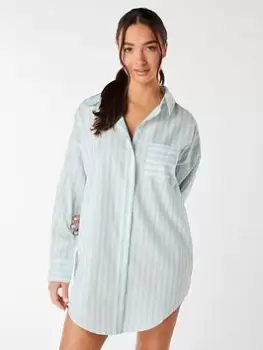 Boux Avenue Stripe Nightshirt - Blue Size 18, Women