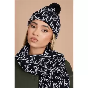 I Saw It First Black Isaw Branded Bobble Beanie - Black