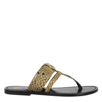 Biba Flat Sandals - Yellow Snake