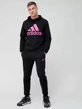 adidas Sportswear Big Logo Terry Tracksuit - Black/Pink, Size XS, Men