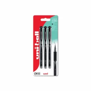 uni-ball Gel Impact Rollerball Pen Pack of 3, black