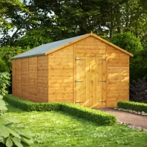 Power 18x10 Apex No Window Double Door Shed