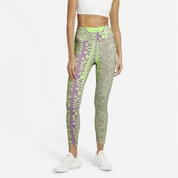 Nike Air Epic Fast Womens 7/8 Printed Running Tights - Lime Glow