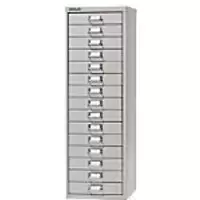 Bisley Multi Drawer Cabinet H3915NL 15 Drawers Grey 279 x 380 x 860 mm