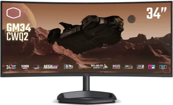 Cooler Master 34" GM34-CWQ2 UltraWide Quad HD Curved Gaming LED Monitor