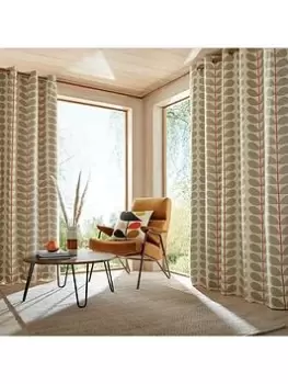 Orla Kiely Two Colour Stem Lined Eyelet Curtains