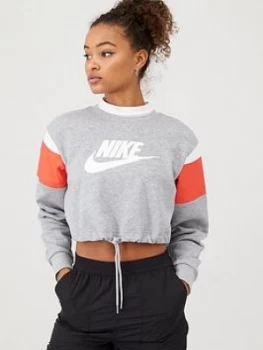 Nike Nsw Heritage Sweat Top - Dark Grey Heather