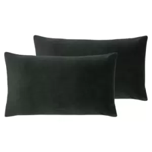 Evans Lichfield Sunningdale Twin Pack Polyester Filled Cushions Charcoal 30 x 50cm