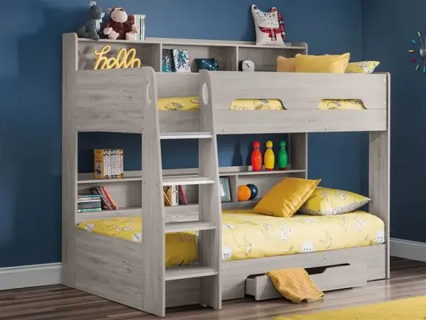 Julian Bowen Orion 3ft Single Grey Oak Wooden Bunk Bed Frame