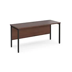 Rectangular Straight Desk Walnut Wood H-Frame Legs Black Maestro 25 1600 x 600 x 725mm