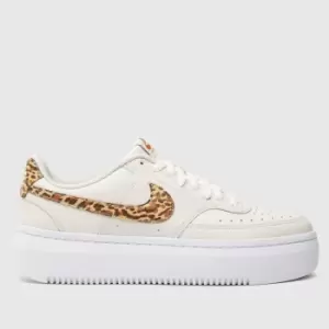 Nike court vision alta trainers in white & beige