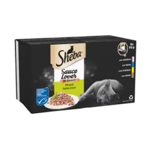 Sheba Sauce Lover Cat Food Trays Mixed Collection in Gravy 8 x 85g