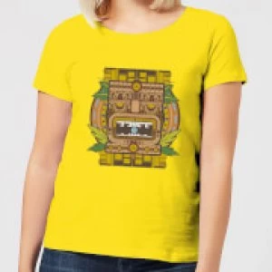 Crystal Maze Aztec Idol Womens T-Shirt - Yellow - S