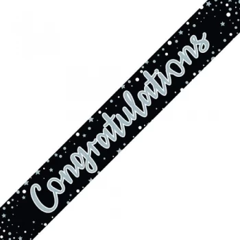 Congratulations Banner BlackSilver Pack of 6 6837-CONG