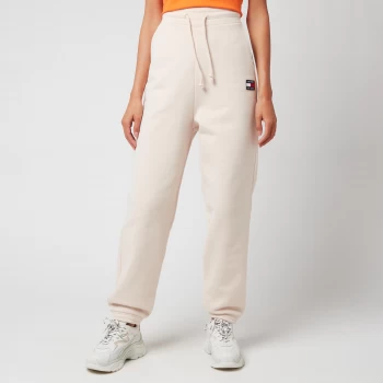 Tommy Jeans Womens Tjw Relaxed Hrs Badge Jogging Bottoms - Smooth Stone - M