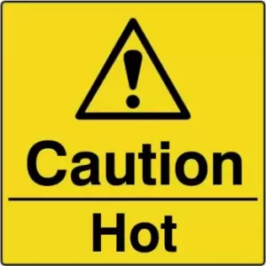 Spectrum Industrial Caution Hot Safety Sticker (250 Pack) - 50 x 50mm