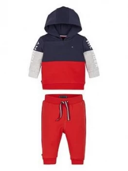 Tommy Hilfiger Baby Boys Colourblock Hoodie Set, Navy, Size 3-6 Months