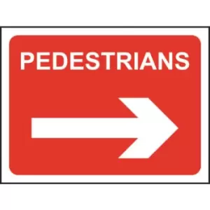 Pedestrians Arrow Right - Classic Roll Up Traffic Sign (600 X 450MM)