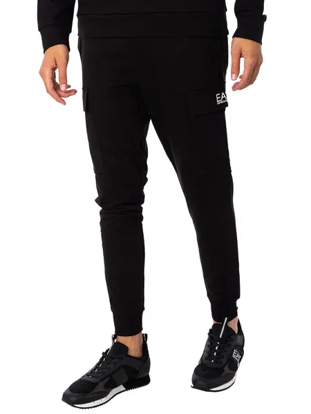 EA7 Logo Cargo Joggers Black/White XXL