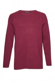 Mens French Connection Lakra Knit Crew Neck Jumper Red