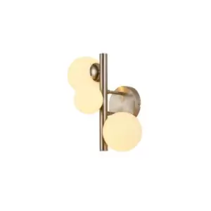 Luminosa Marshall Wall Lamp, 3 Light G9, Satin Nickel, Opal Glass