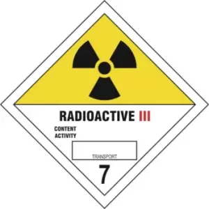 Radioactive III 7 - Self Adhesive Sticky Sign Diamond (200 x 200mm)