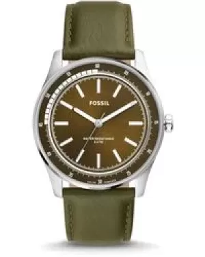 Fossil Men Sullivan Solar-Powered Green Leather Watch