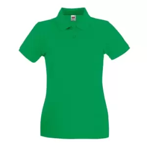 Fruit Of The Loom Ladies Lady-Fit Premium Short Sleeve Polo Shirt (M) (Kelly Green)