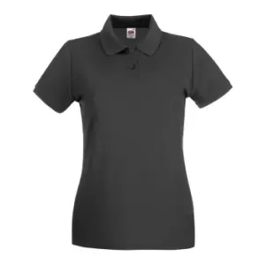 Fruit Of The Loom Ladies Lady-Fit Premium Short Sleeve Polo Shirt (S) (Light Graphite)