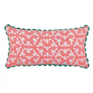 Joules Permaculture Border Cotton Cushion - Multi