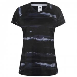 New Balance Core Graphic T Shirt Ladies - Black