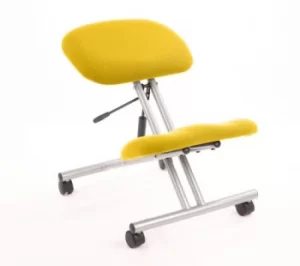 Kneeling Stool Silver Frame Bespoke Colour Senna Yellow