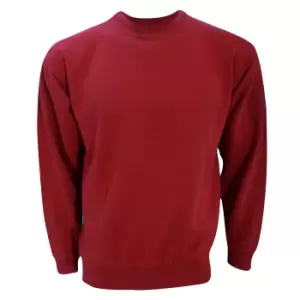 UCC 50/50 Unisex Plain Set-In Sweatshirt Top (S) (Burgundy)