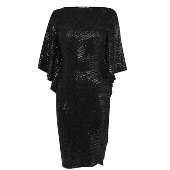 Biba Sequin Batwing Dress - Charcoal