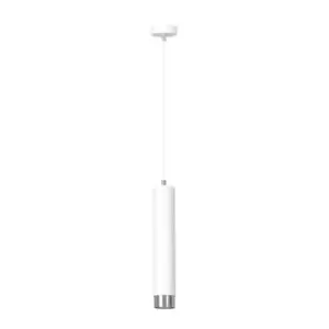 Kibo White/Chrome Slim Pendant Ceiling Light 1x GU10