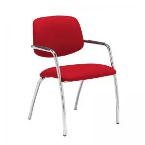 Tuba chrome 4 leg frame conference chair with half upholstered back -