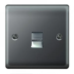 Wickes Raised Plate Master Telephone Socket - Black Nickel