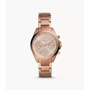 Fossil Womens Modern Courier Midsize Chronograph Rose Gold-Tone Stainless Steel Watch - Rose Gold