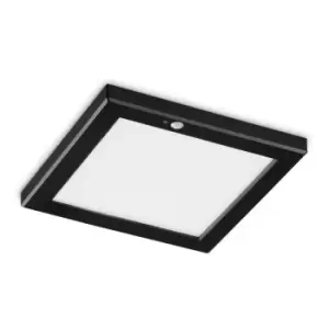 Ideal Lux aura Square LED Recessed Downlight Black, Motion Sensor, 3000K, Non-Dim