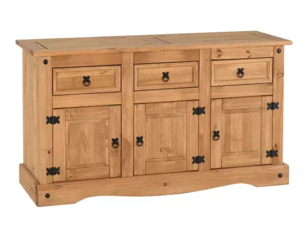 Seconique Corona Pine 3 Door 3 Drawer Sideboard